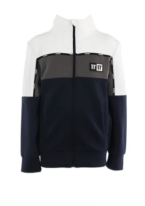 11Degrees Boys Colour Block Full Zip Top, Navy Multi