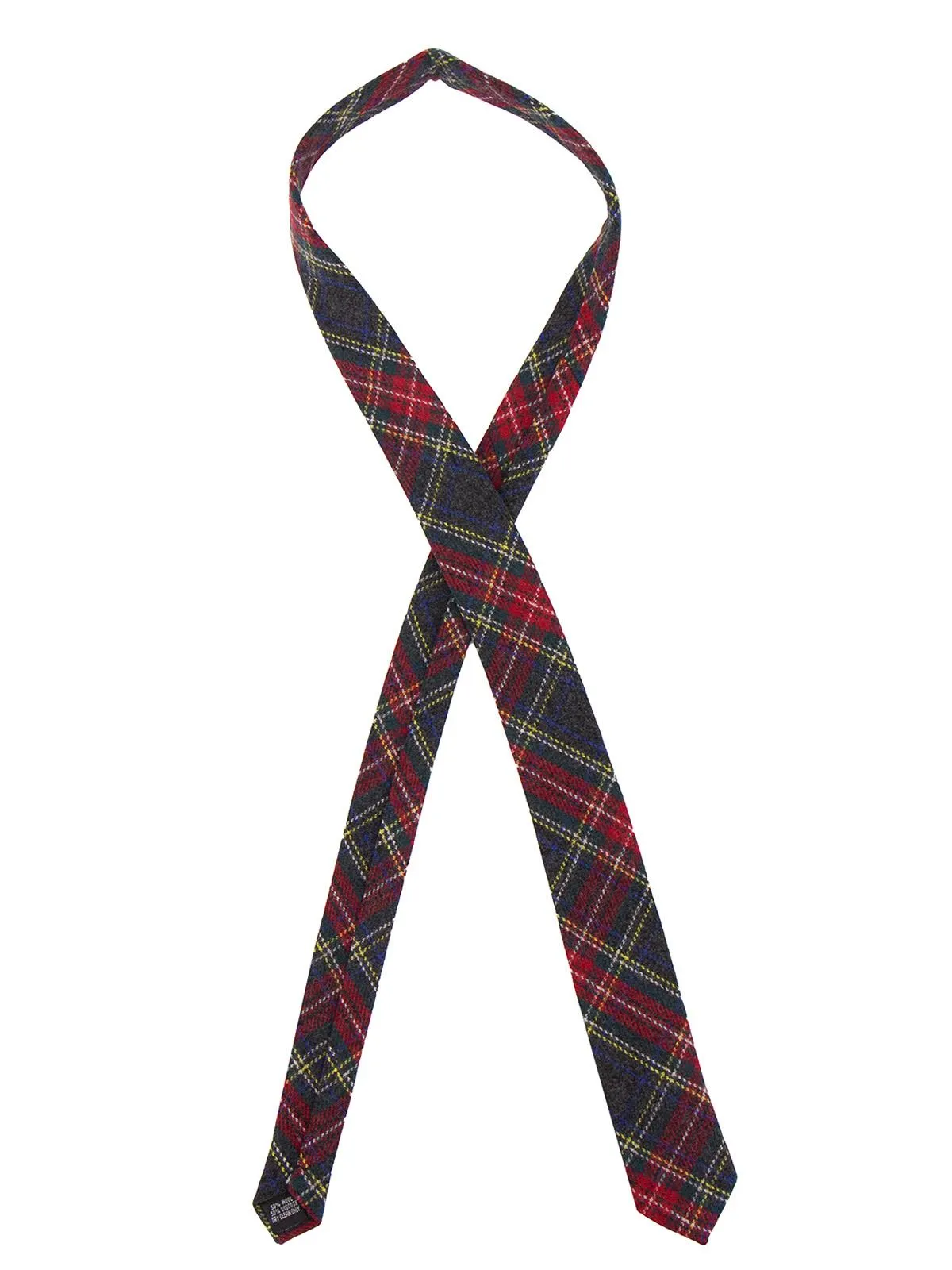 1960s Style Grey And Red Tartan Neck Tie