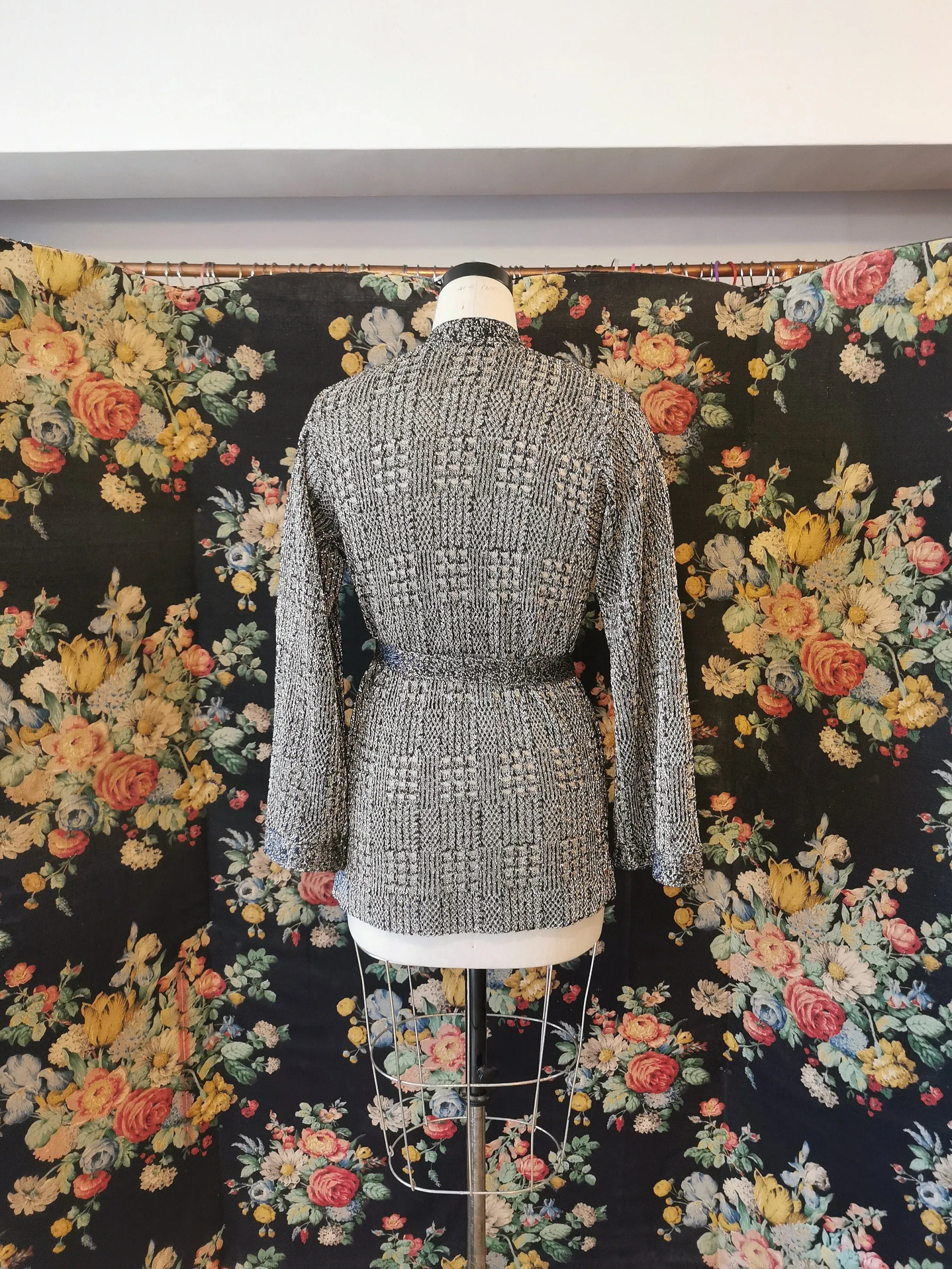 1970s black and silver cardigan