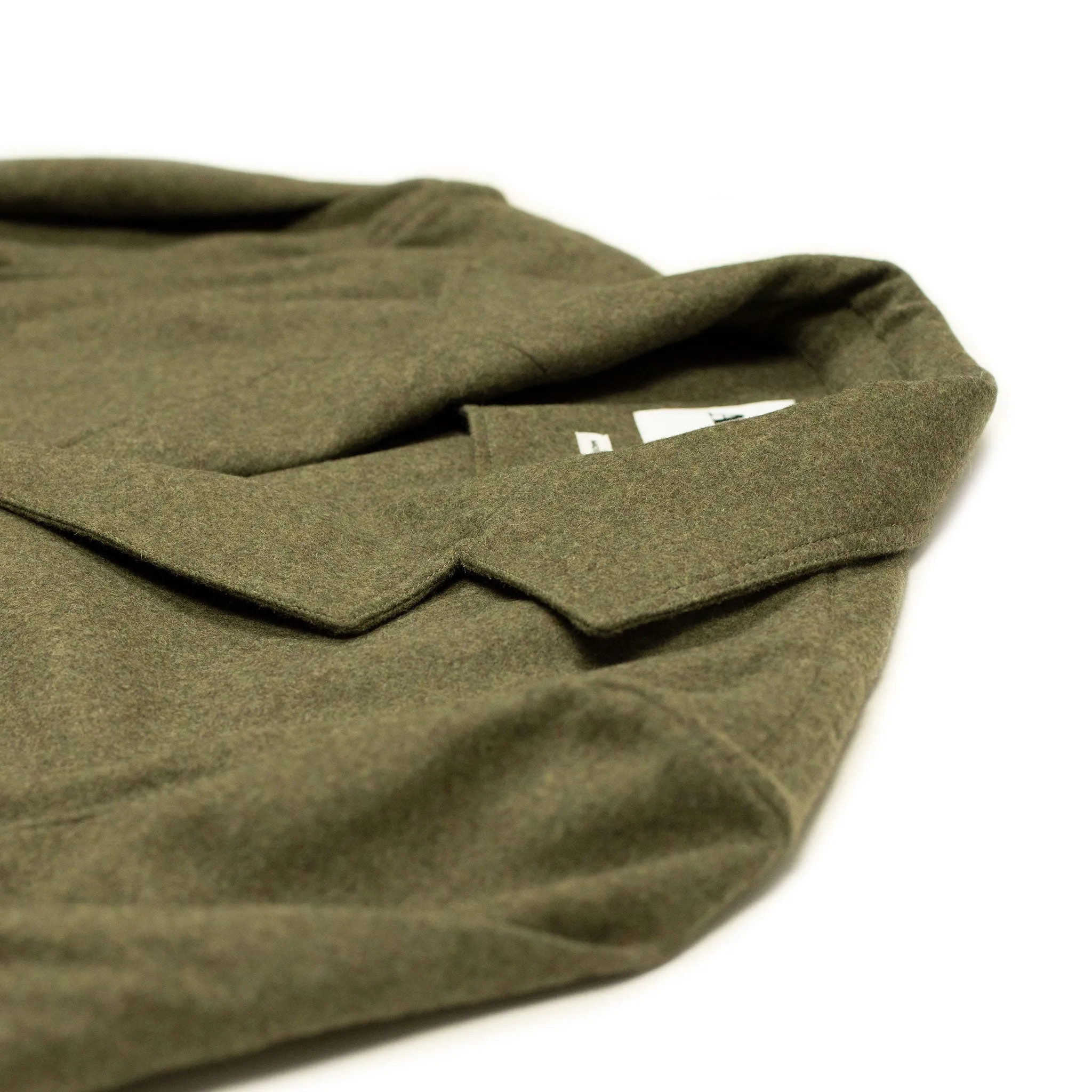 Aabigail jacket in moss green flannel wool mix