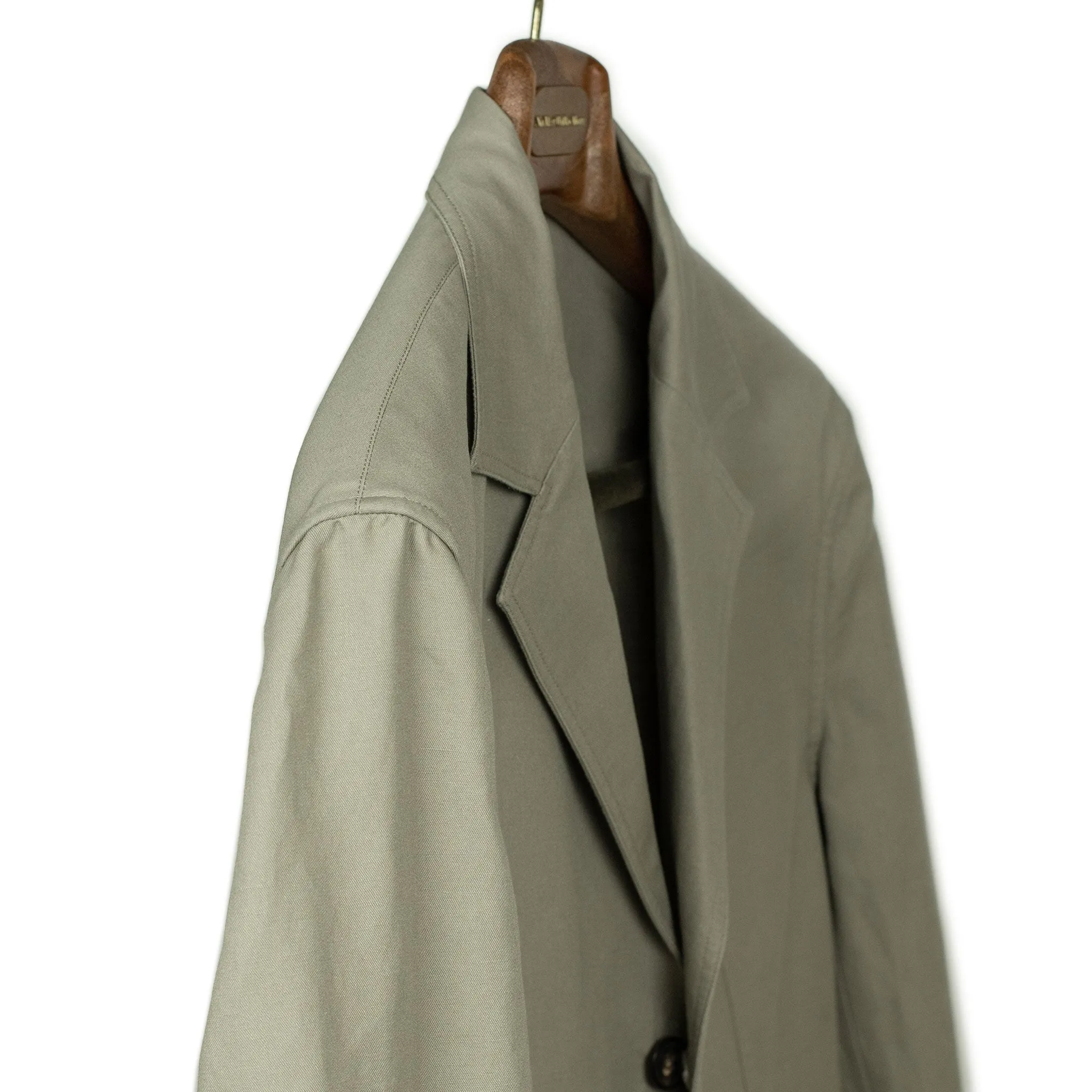 AAbigail unstructured jacket in mushroom linen and cotton