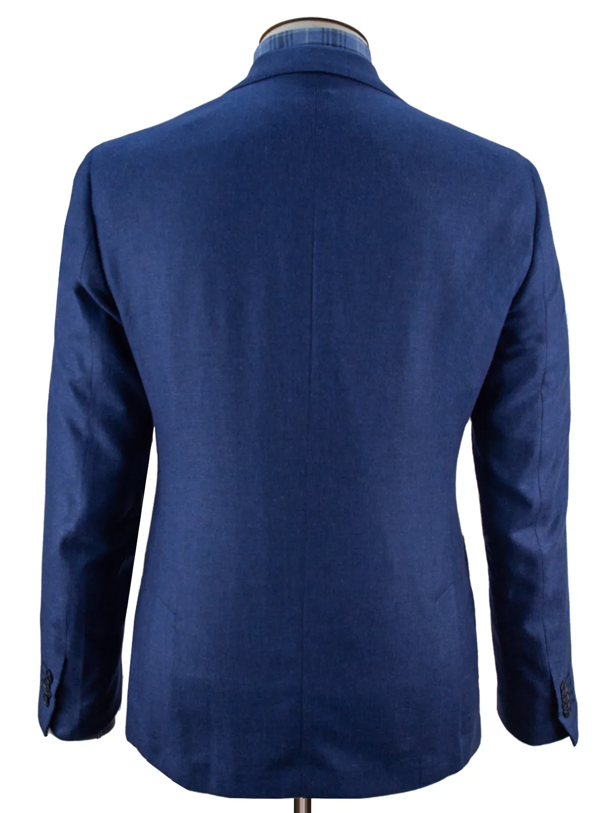 Adria Blazer - Indigo Silk & Wool Basketweave