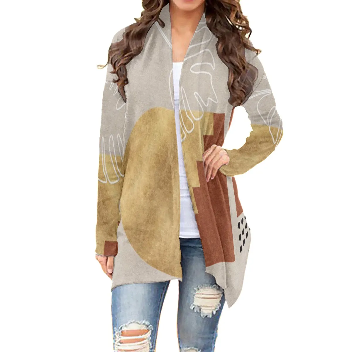 All-Over Print Women's Cardigan With Long Sleeve 191