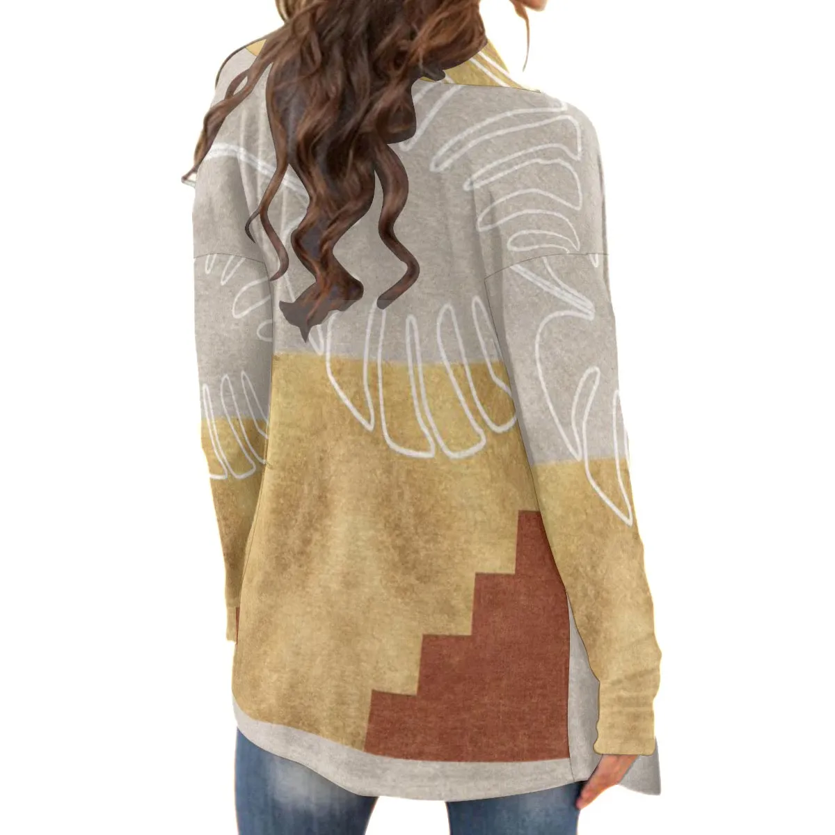 All-Over Print Women's Cardigan With Long Sleeve 191