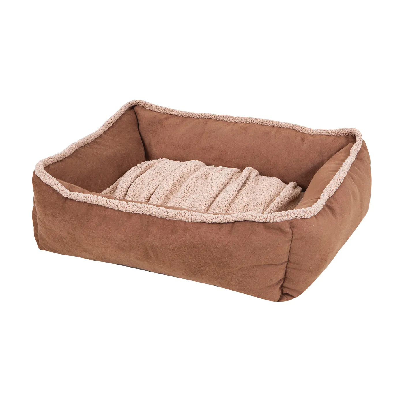 Aspenpet 80385 Pet Lounger, 24 in L, 20 in W, Rectangular, High-Loft Recycled Polyfill Fill, Suede Fabric Cover