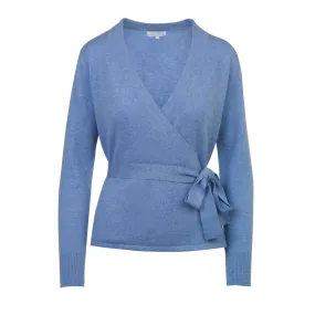 Ballet Wrap Cardigan in Powder Blue