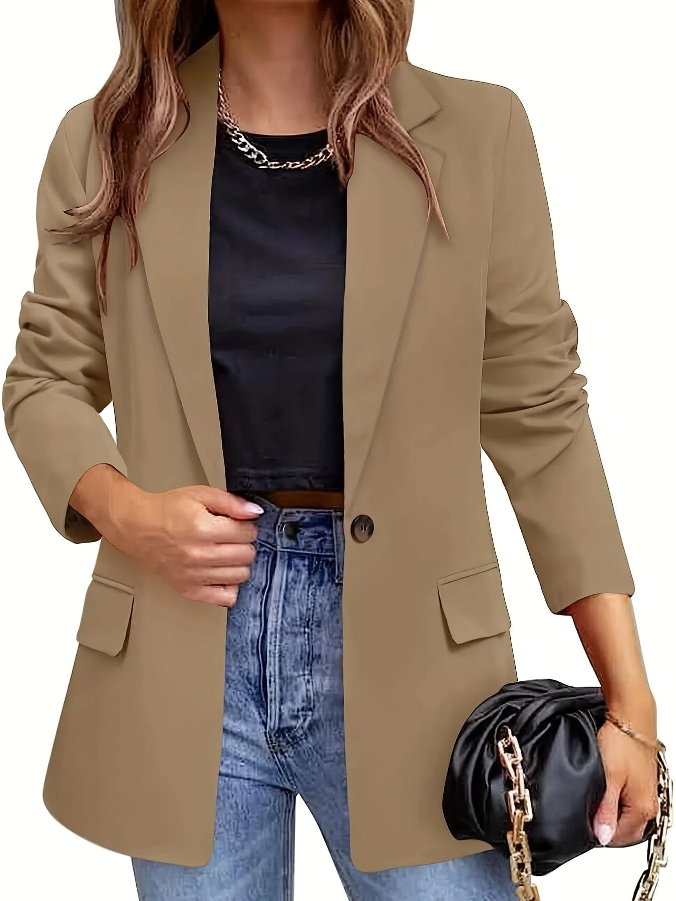 Beige and Black Blazer