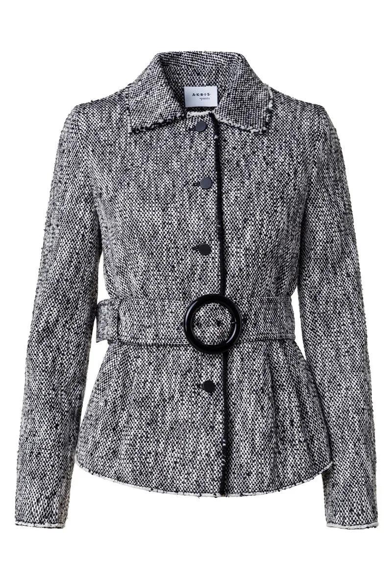 Belted Tweed Jacket