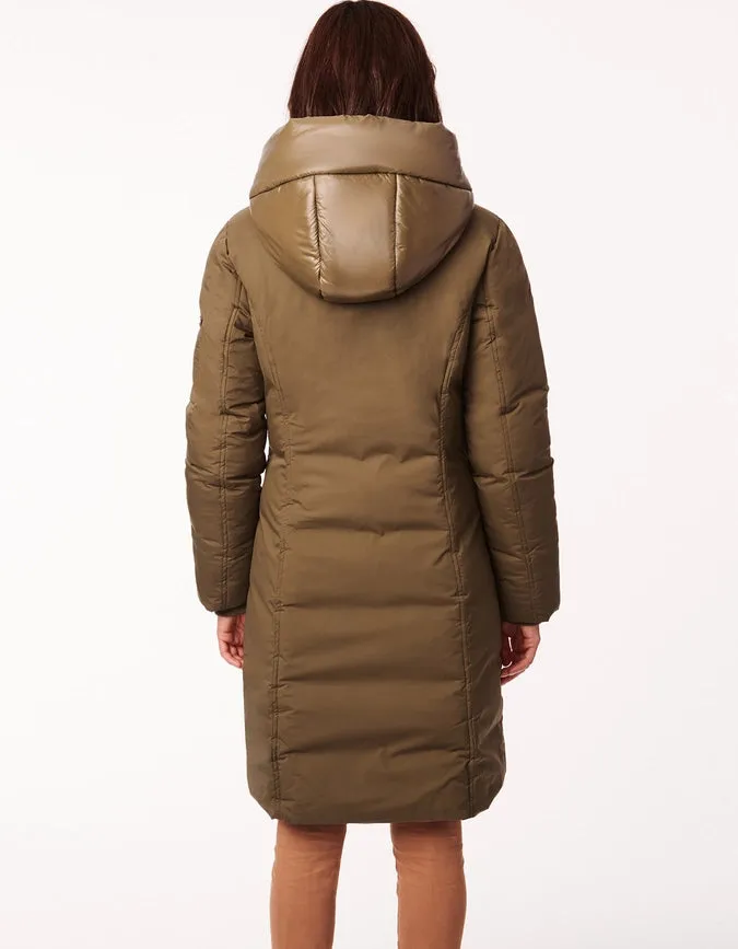 Bernardo Stretch Heavy Puffer with Shiny Hood Olive