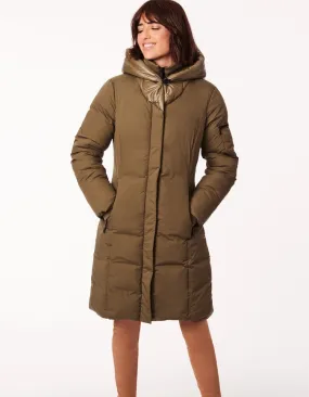 Bernardo Stretch Heavy Puffer with Shiny Hood Olive