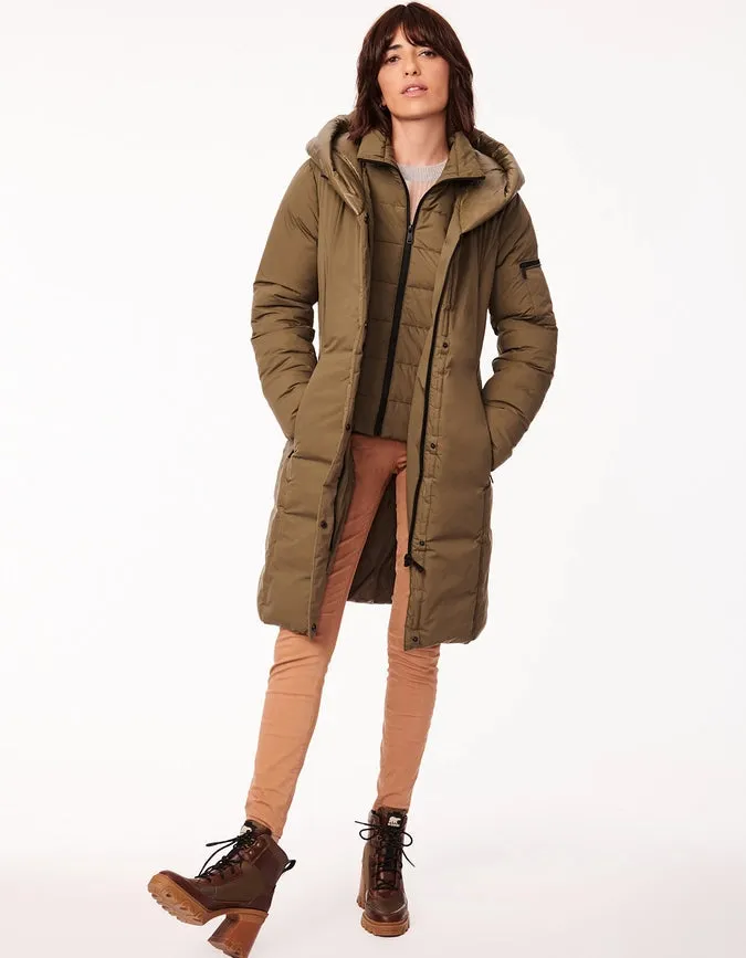 Bernardo Stretch Heavy Puffer with Shiny Hood Olive