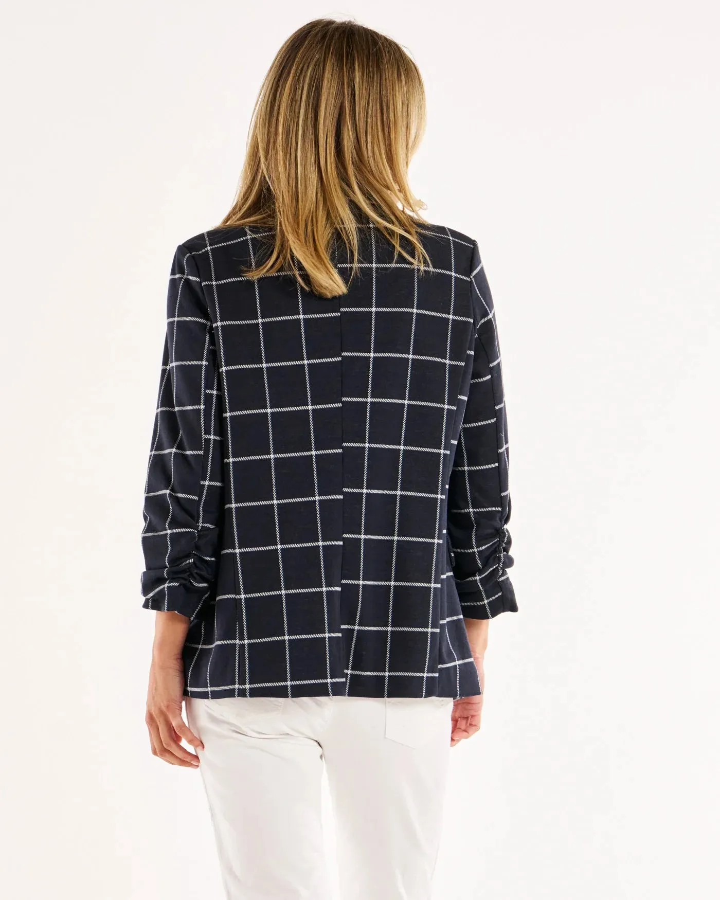 Betty Basics Check Jersey Blazer