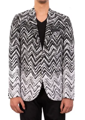 Black Zigzag Jacquard Blazer