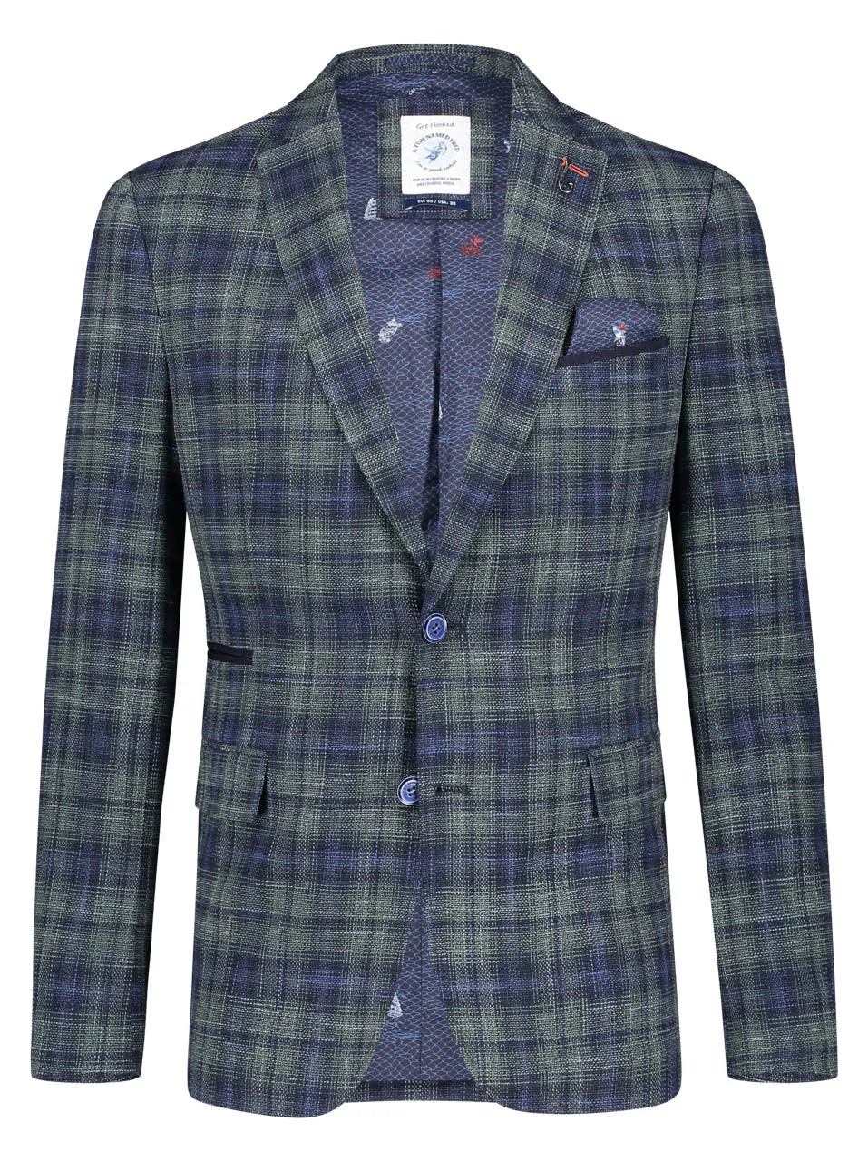 Blazer met ruitprint | A fish named Fred blazer green/blue check