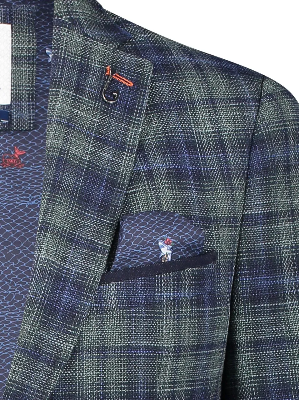 Blazer met ruitprint | A fish named Fred blazer green/blue check