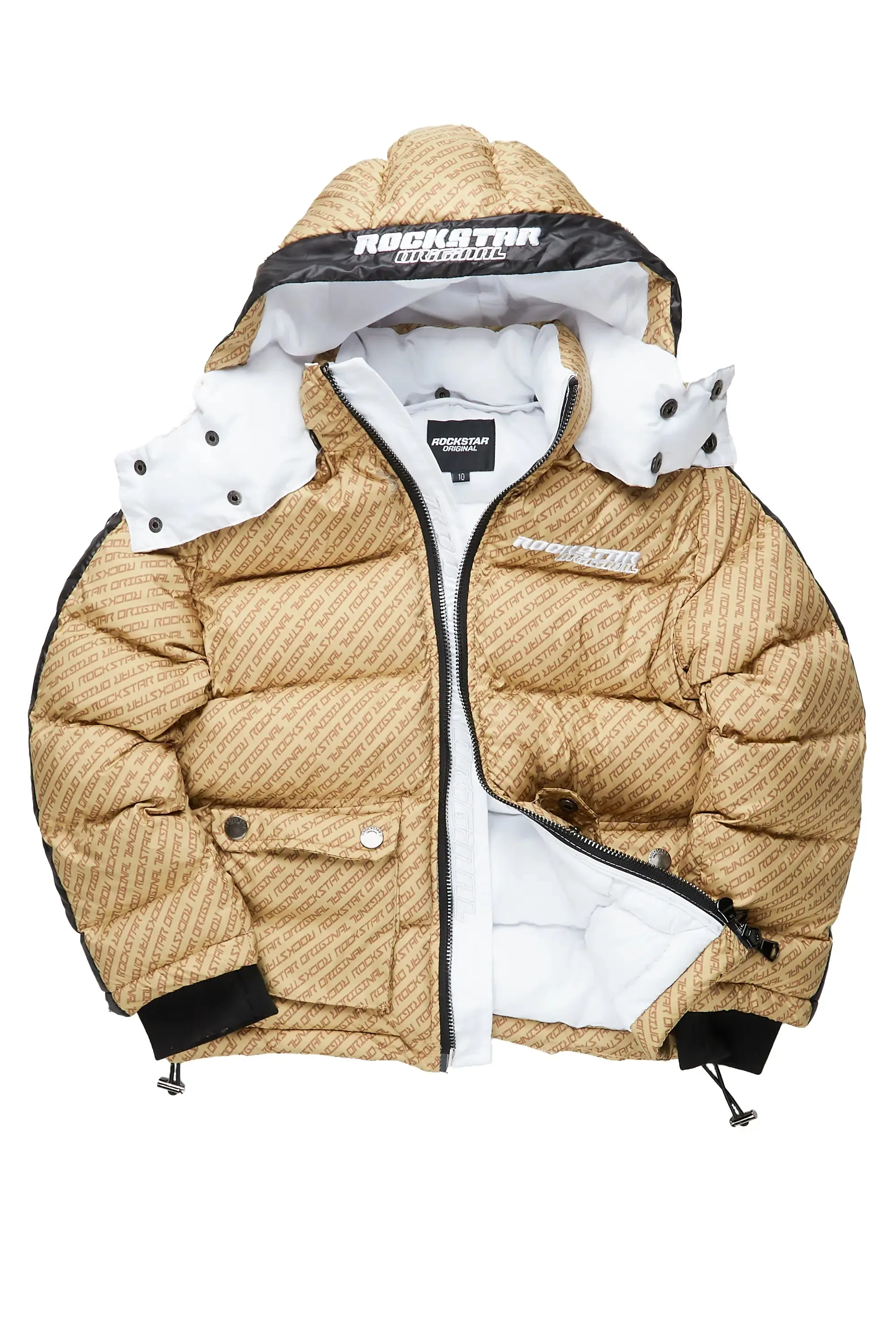 Boys Bryson Beige Heavy Puffer Jacket