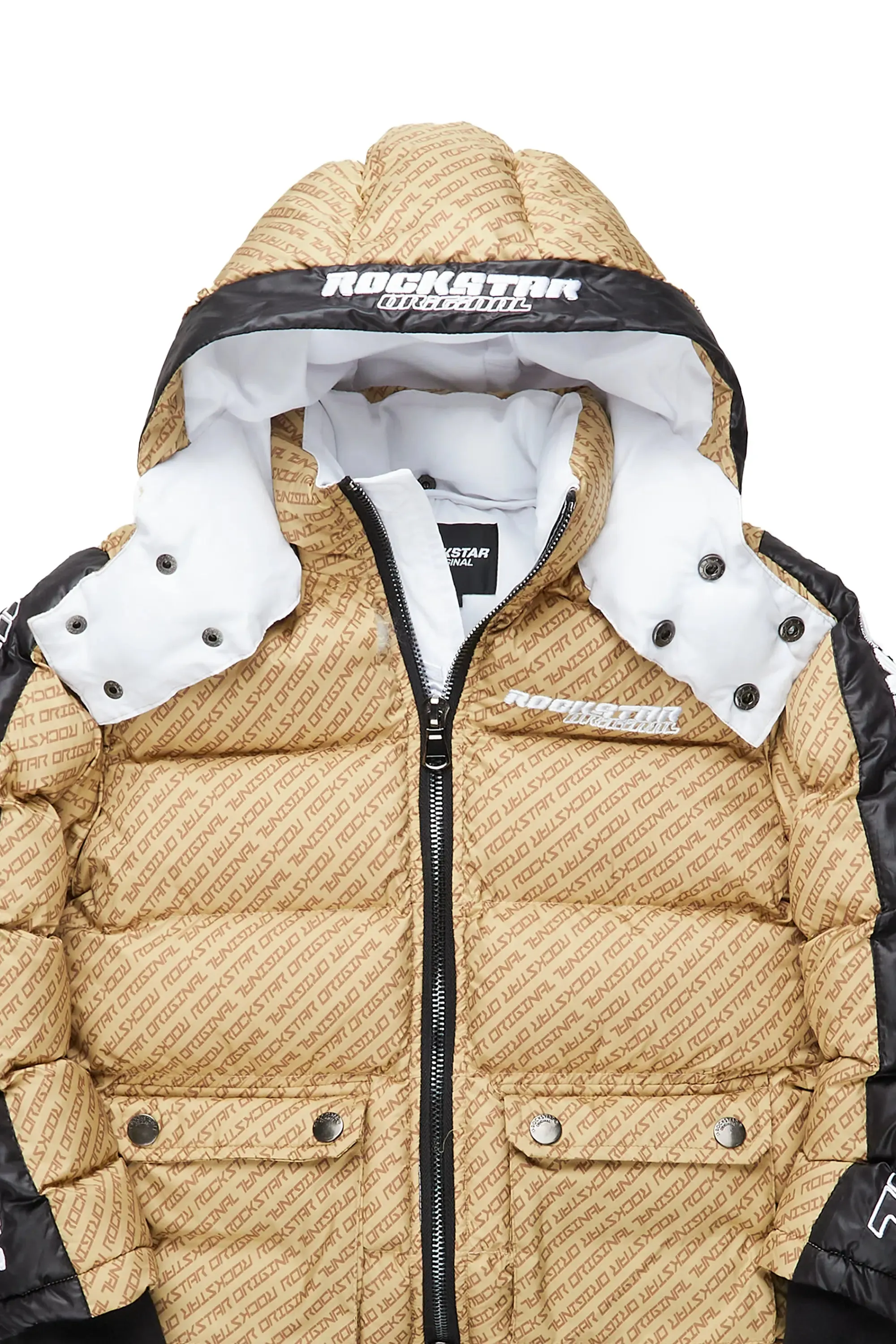 Boys Bryson Beige Heavy Puffer Jacket