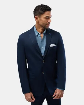 Brooksfield - Navy Unstructured Comfort Cotton Twill Blazer