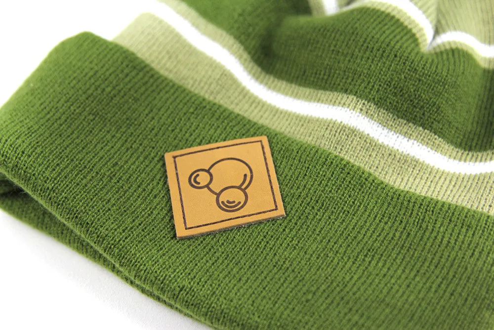 BUBBLE PATCH POM BEANIE - OLIVE