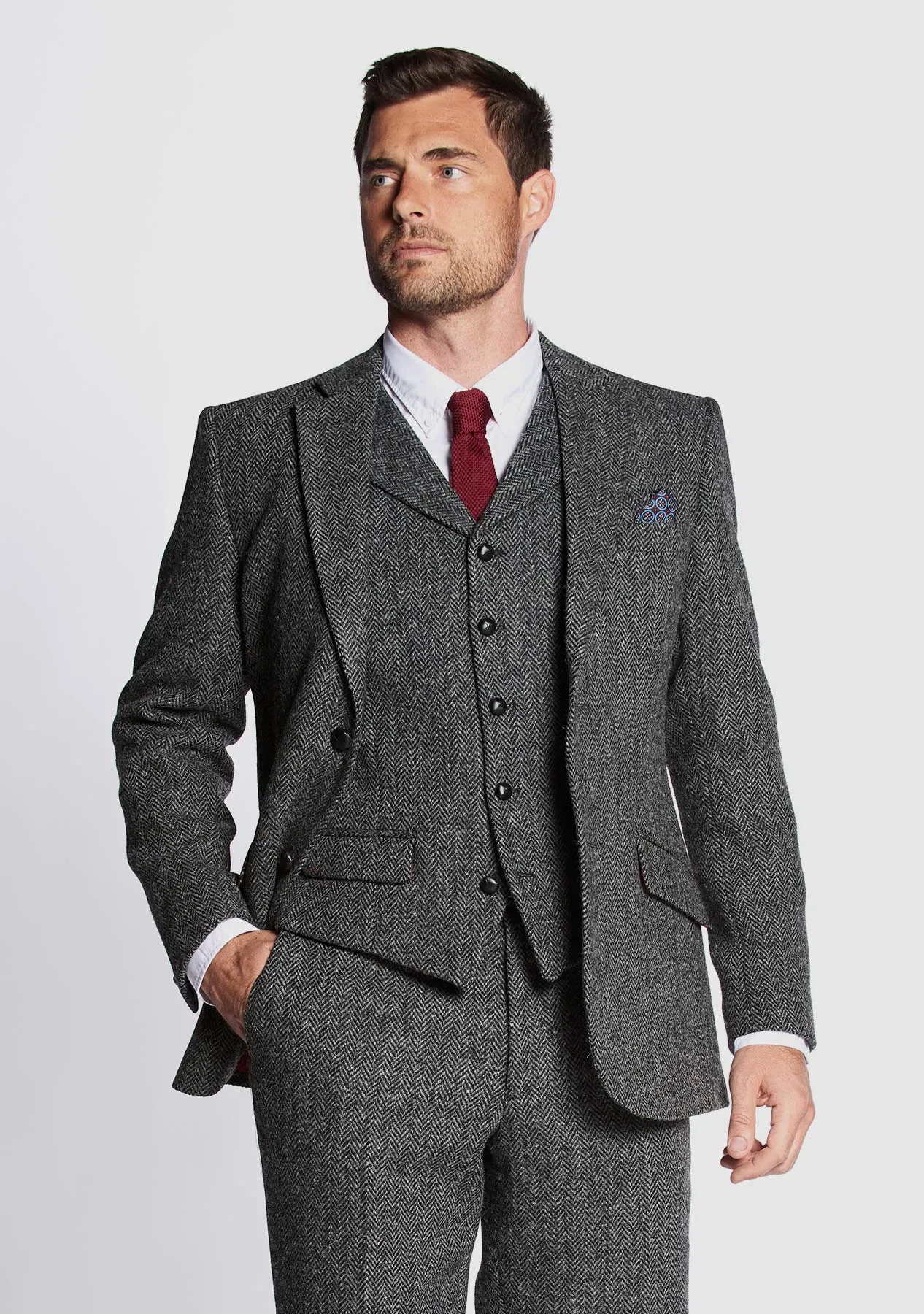 Bucktrout Charcoal Grey Harris Tweed Patrick Jacket