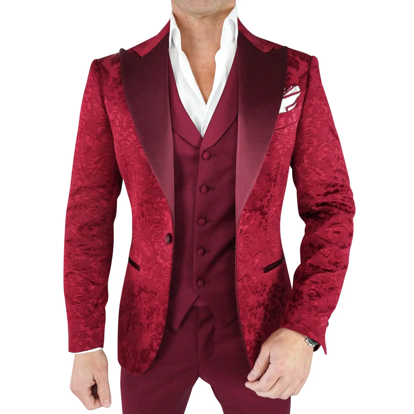 Burgundy Fiore Jacket