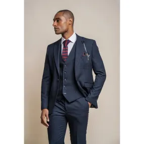 Caridi - Men's Tweed Navy Blue Blazer