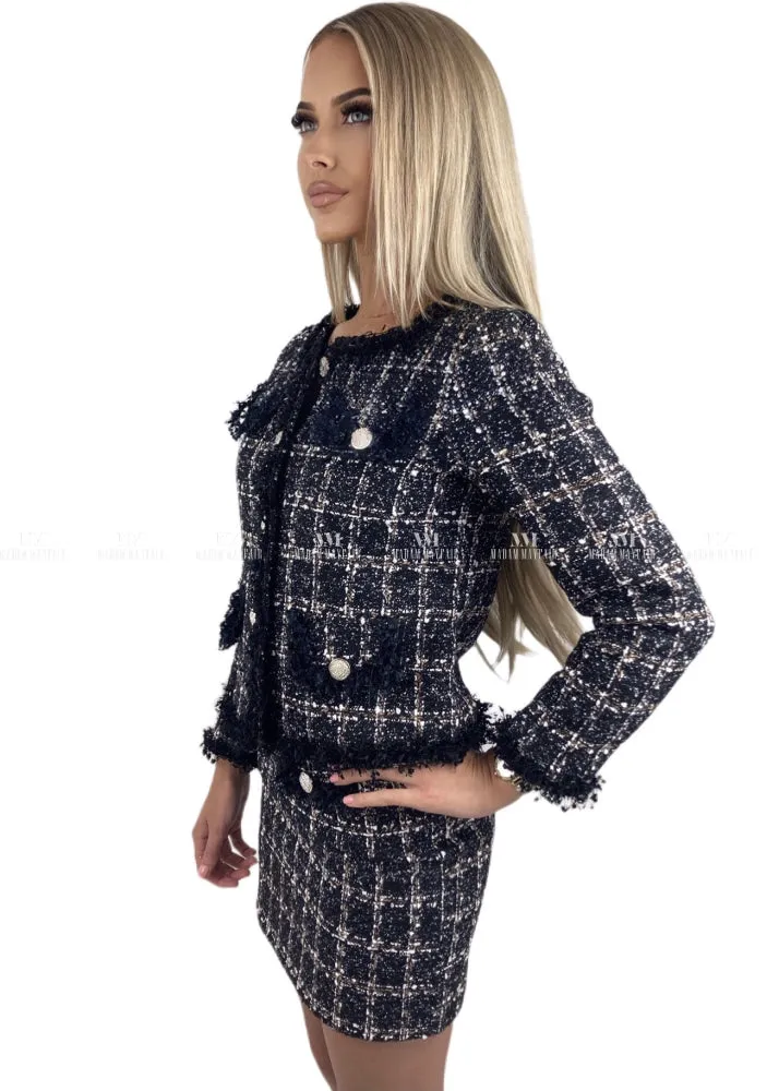 Carmella Black & White Tweed Suit