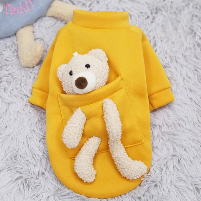 Cartoon Pocket Bear Dog Sweater