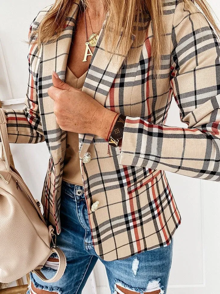 Casual Plaid Blazer