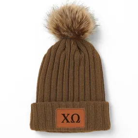 Chi Omega Pom Pom Beanie Hat