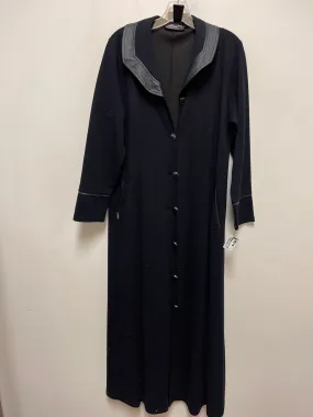 Coat Trench Coat By Clothes Mentor In Navy, Size: L