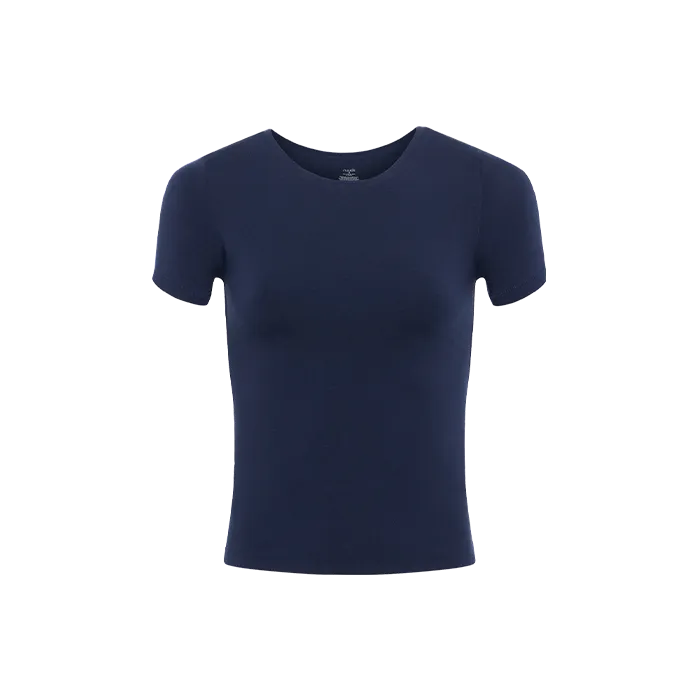 Cotton Stretch Classic Crewneck Tee | Navy