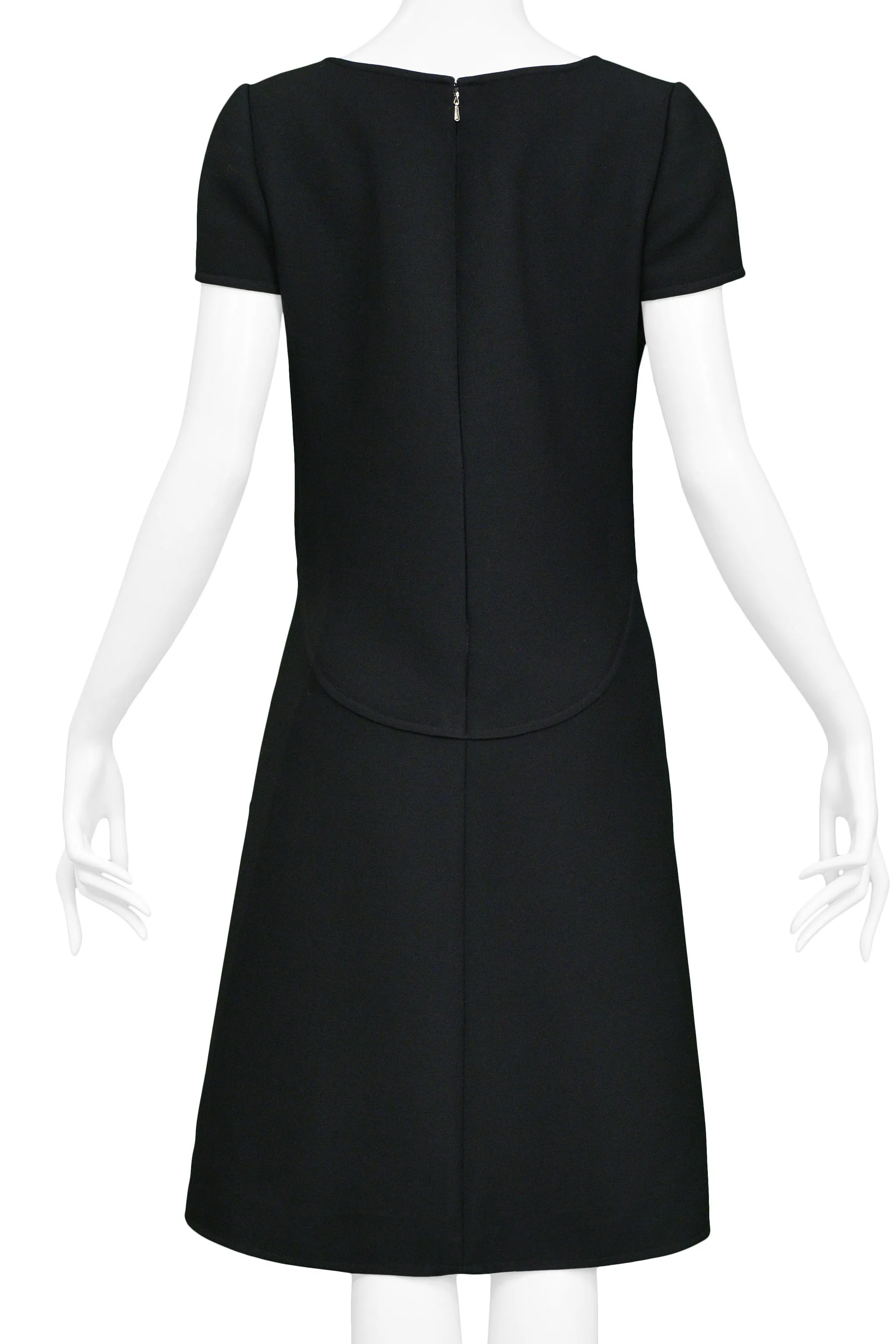 COURREGES BLACK WOOL MOD DRESS