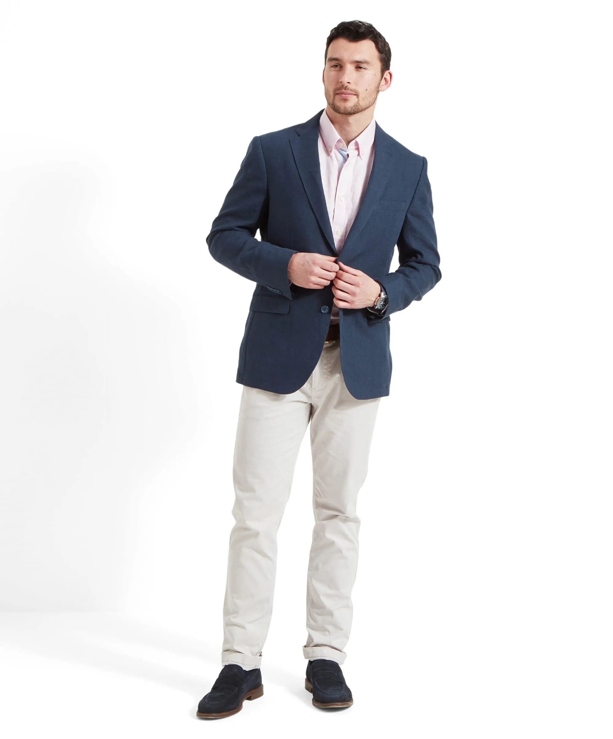 Cowes Linen Jacket - Navy