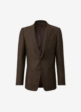 Crossdye Linen Blazer Chocolate