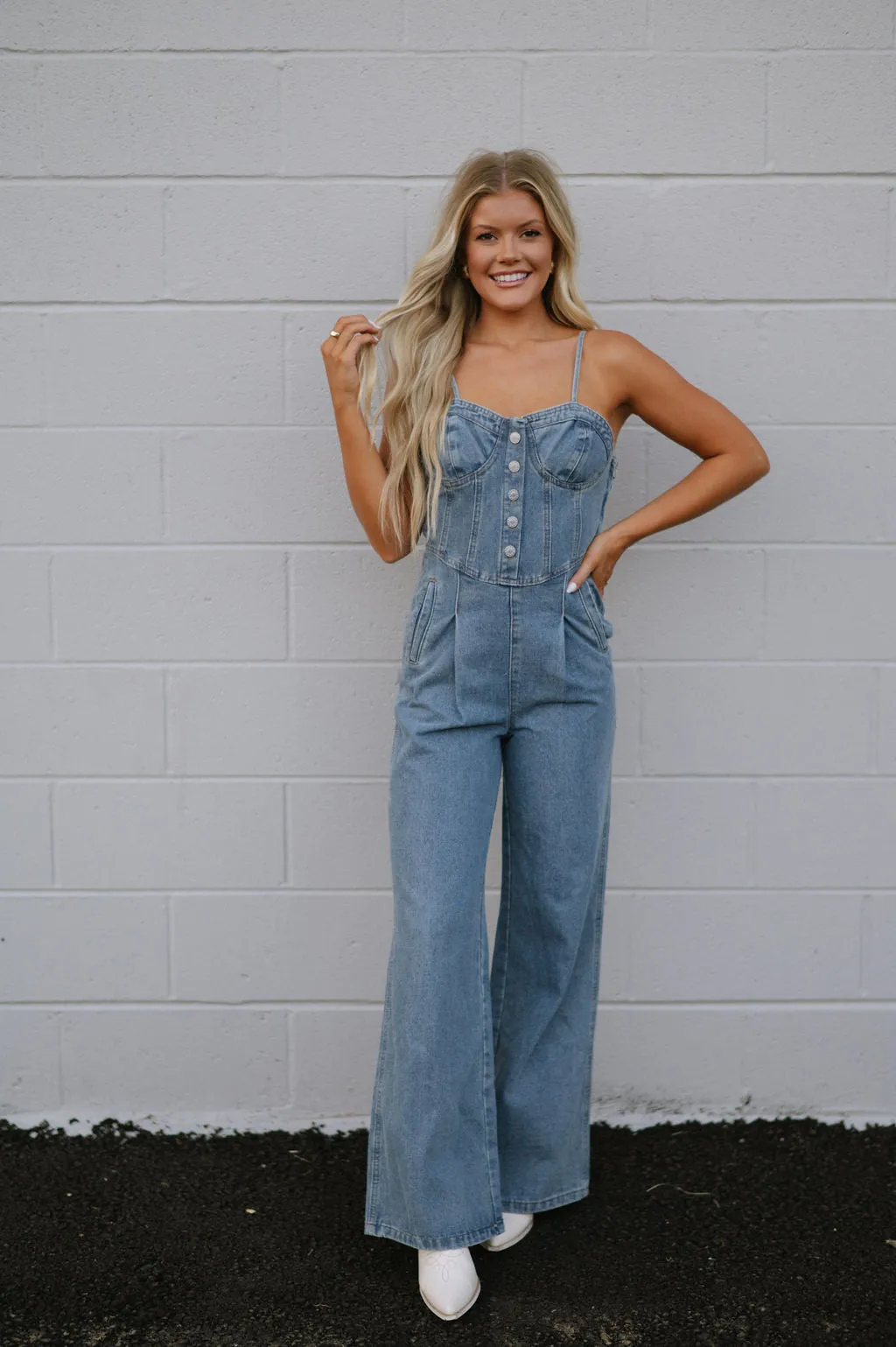 Dally Denim Jumpsuit//DOORBUSTER