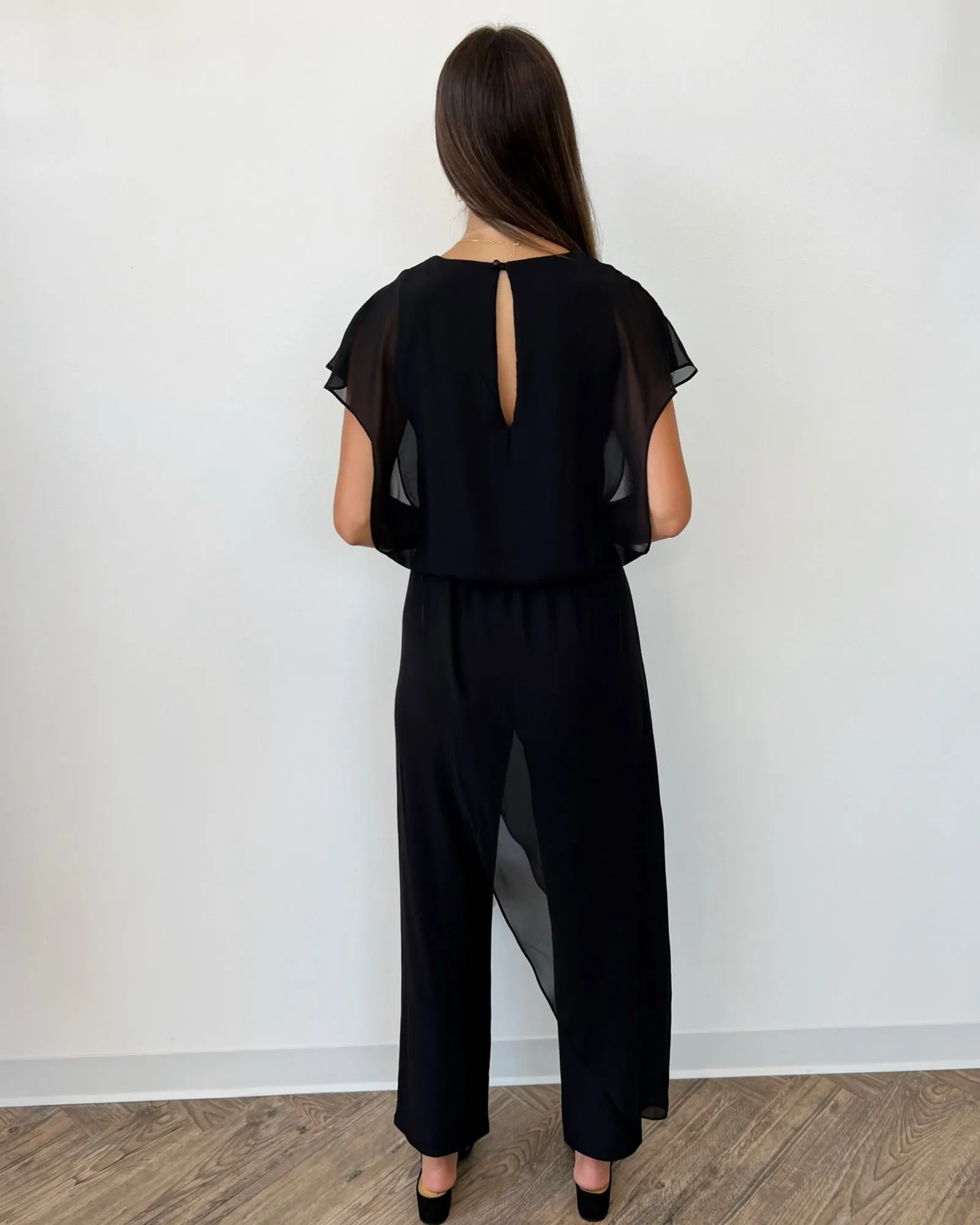 Day to Night Jumpsuit with Chiffon Overlay