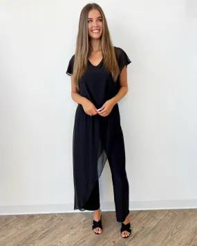 Day to Night Jumpsuit with Chiffon Overlay