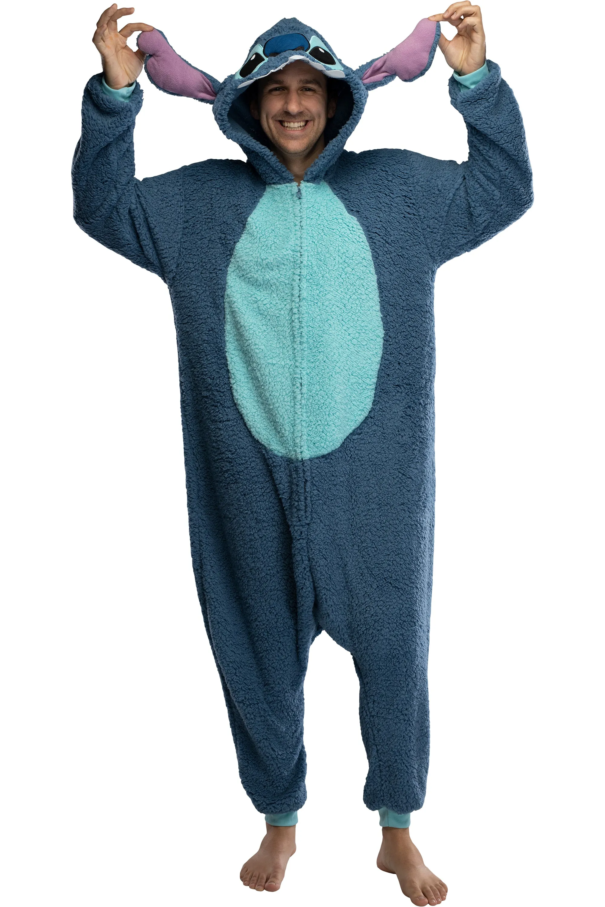 Disney Lilo & Stitch Unisex Adult Stitch Kigurumi Cosplay Costume Fleece Union Suit