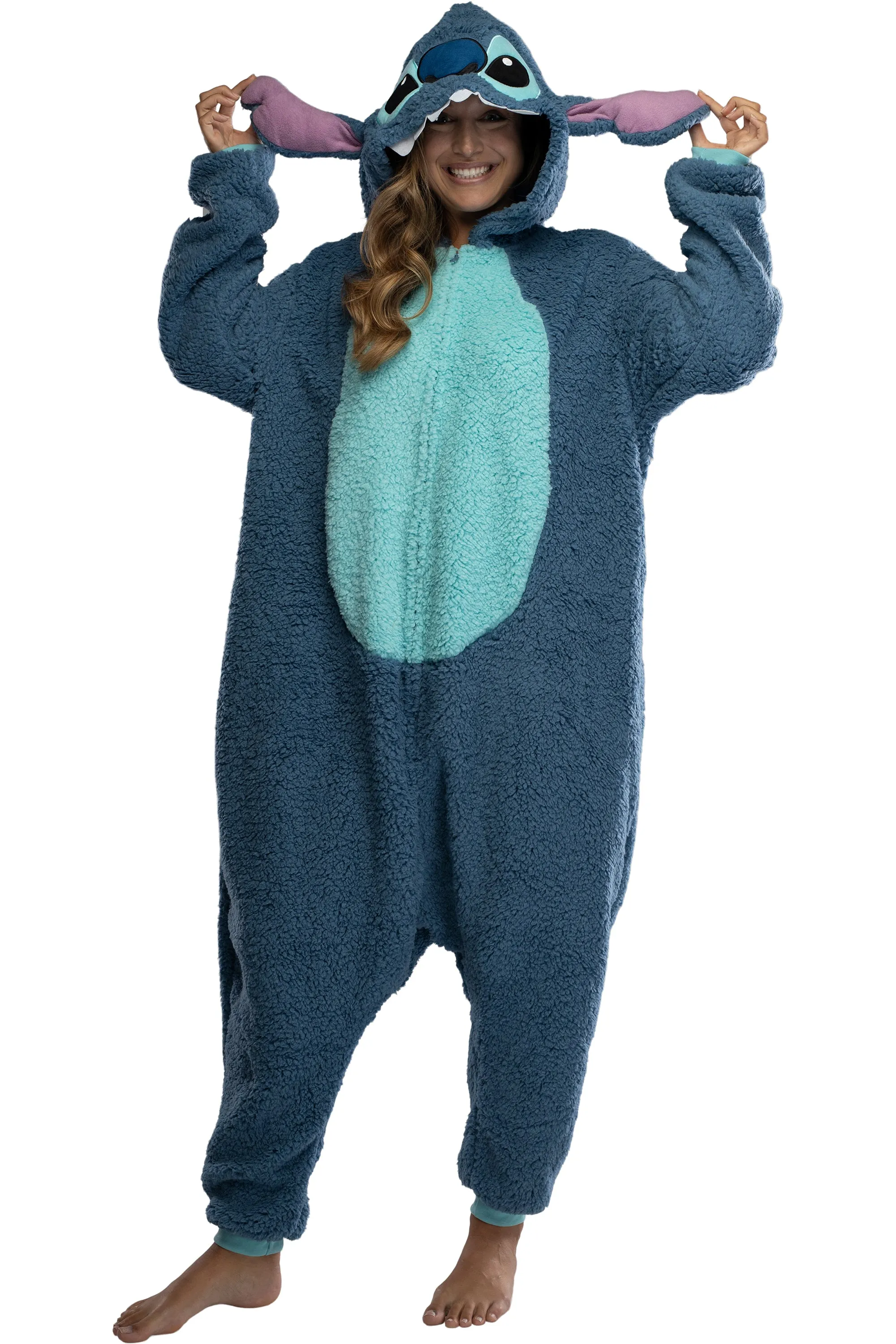 Disney Lilo & Stitch Unisex Adult Stitch Kigurumi Cosplay Costume Fleece Union Suit