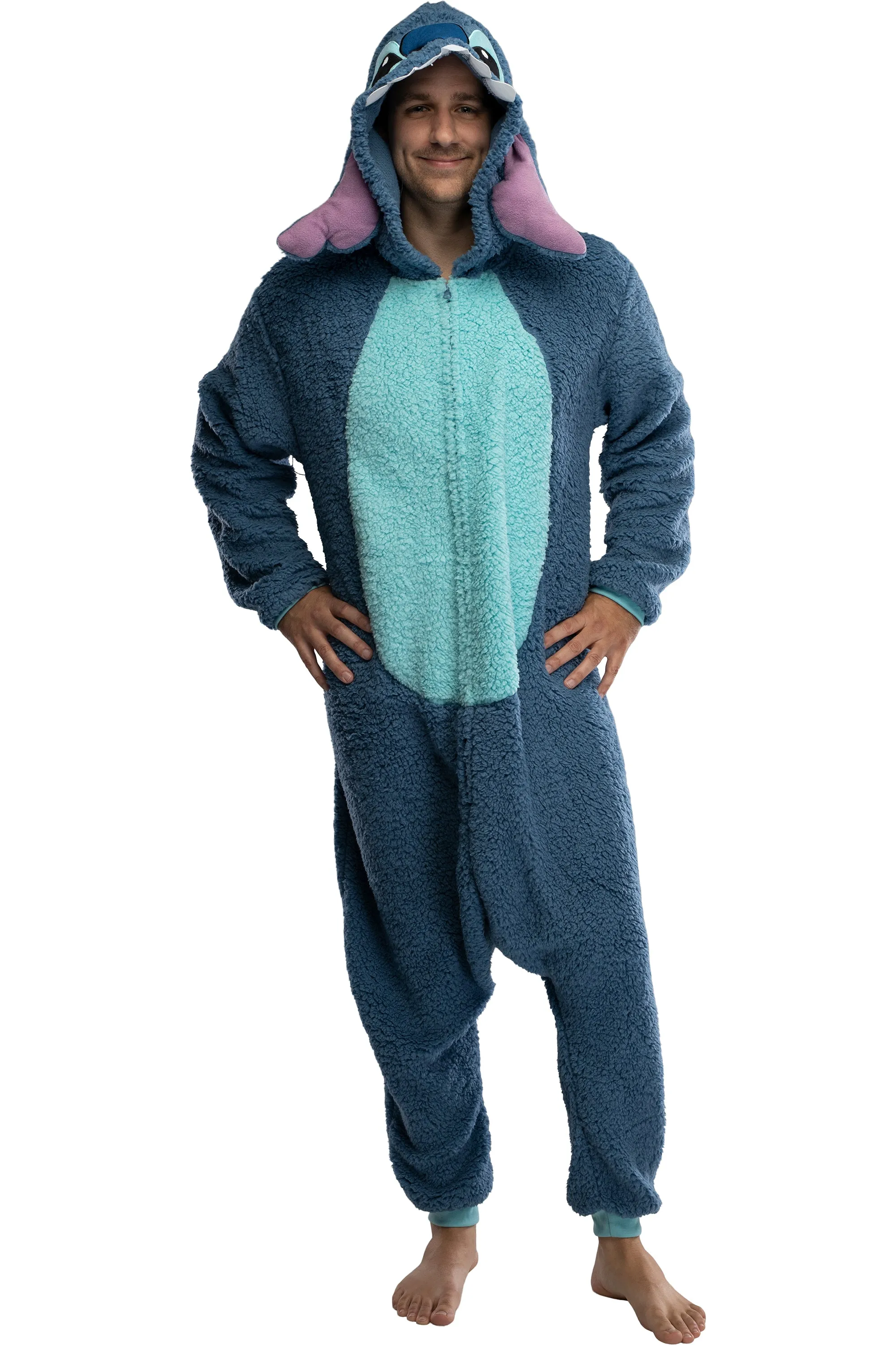 Disney Lilo & Stitch Unisex Adult Stitch Kigurumi Cosplay Costume Fleece Union Suit