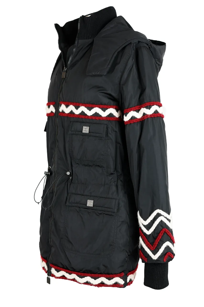 Down Jacket W/ Logo Emblazoned Zippers