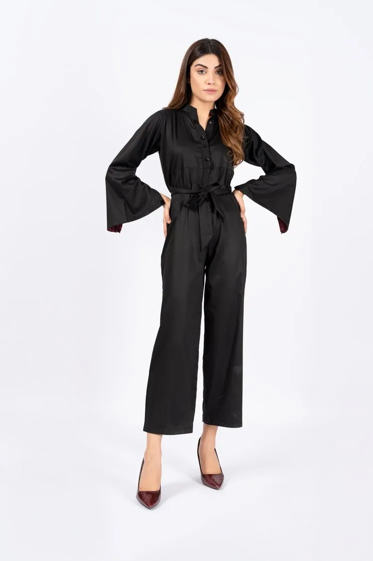 Ellena - Black Belted Jumpsuit