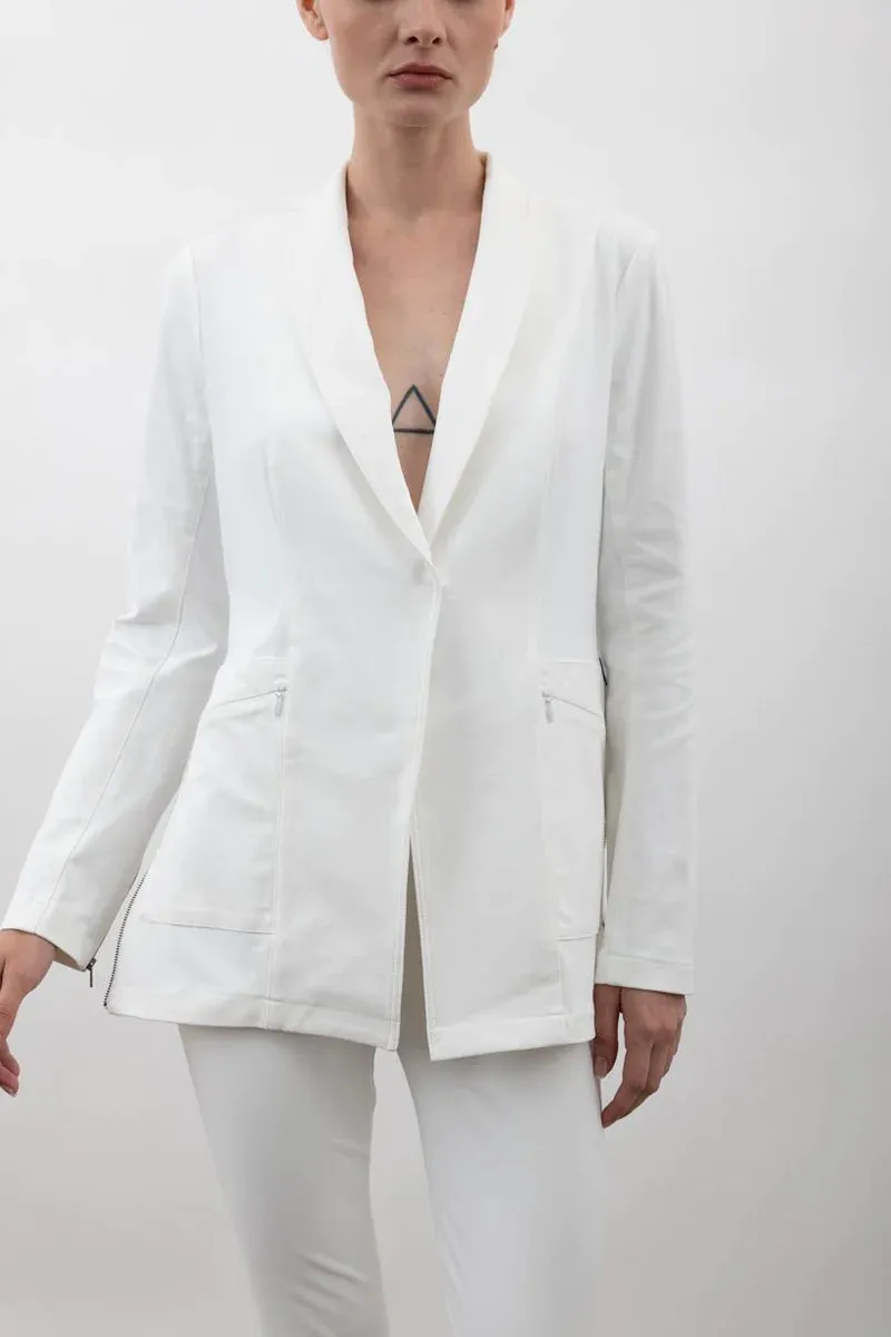 Elvalbella White Utility Blazer