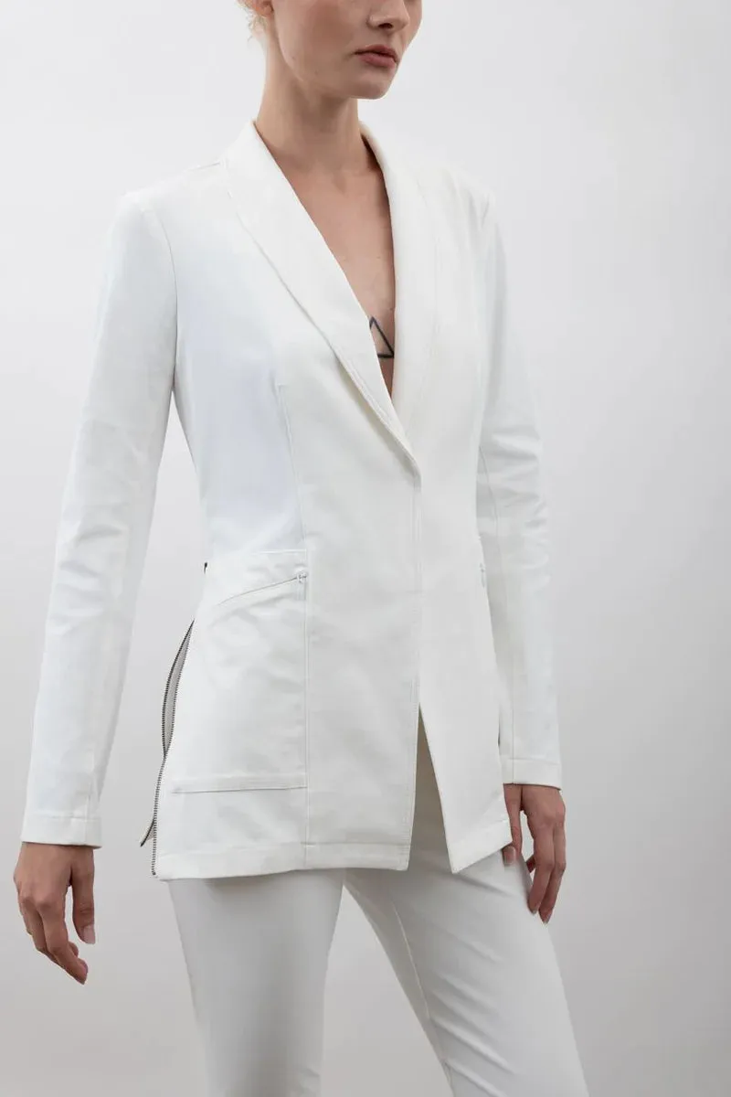 Elvalbella White Utility Blazer