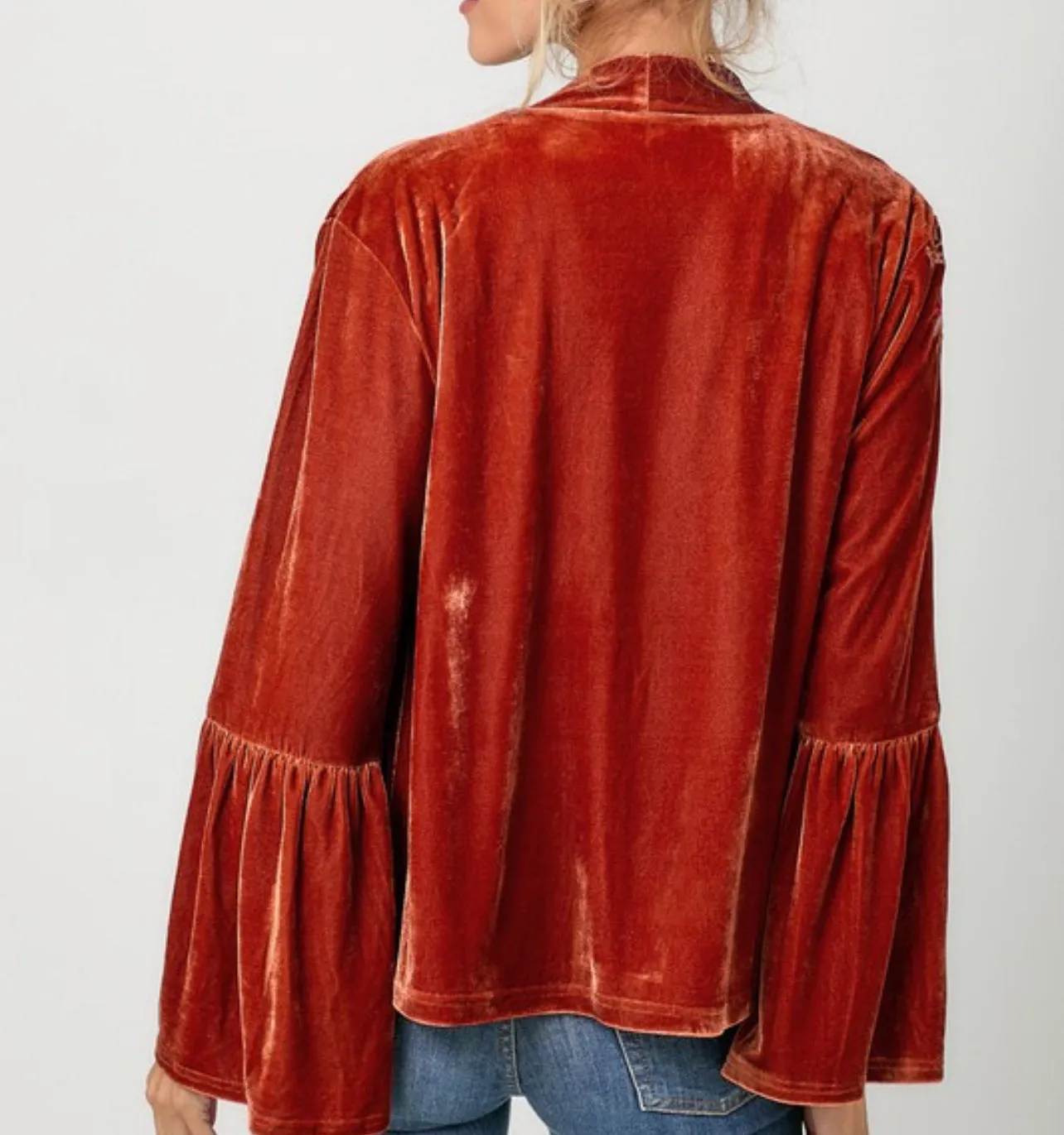 EMBROIDERY VELVET KIMONO CARDIGANS