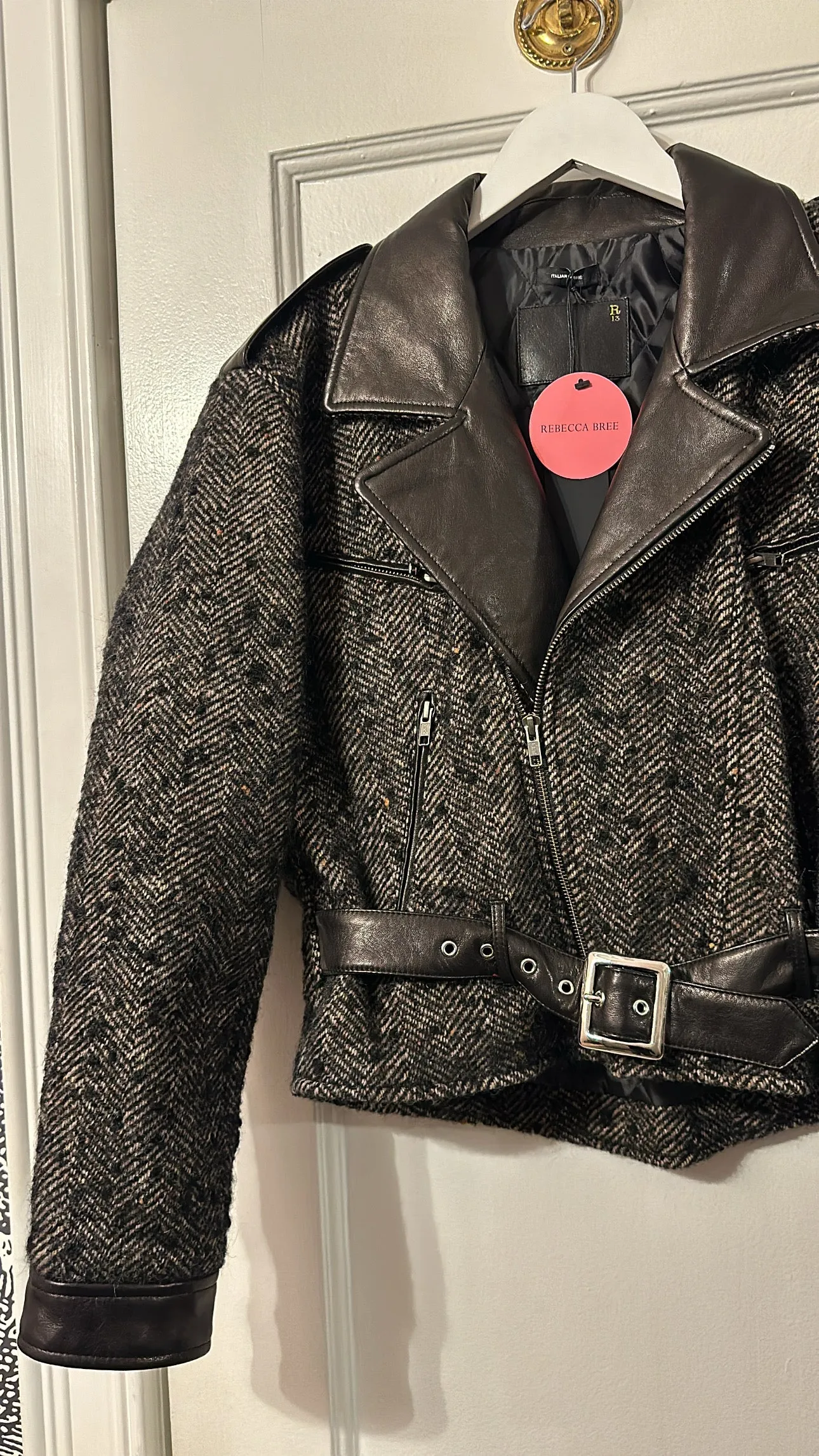 Exaggerated Shoulder Moto Jacket