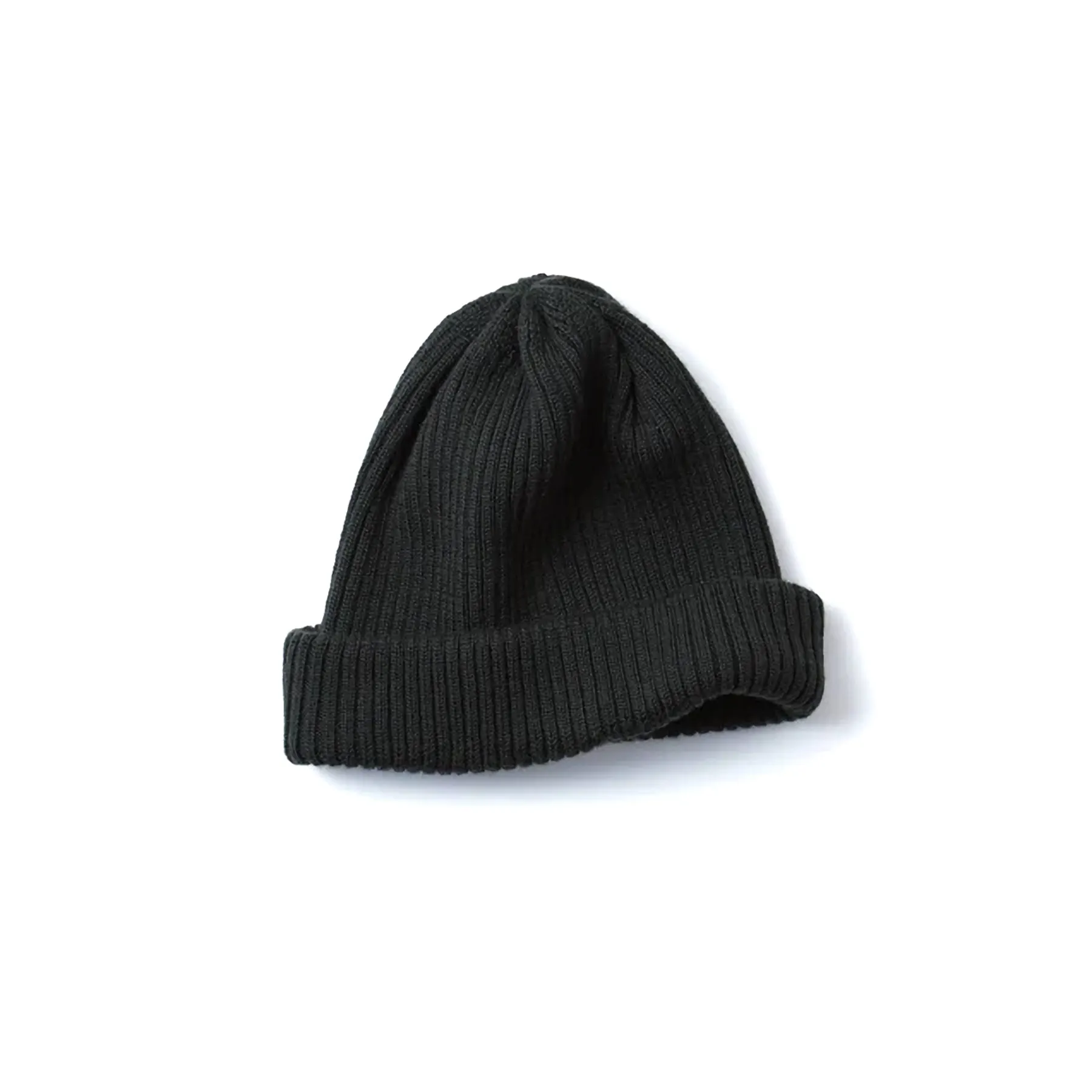 Extra Fine Merino Roll Up Beanie - Dark Green