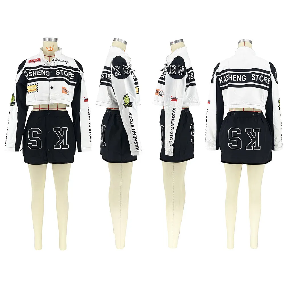 F5035 Detachable Two-Way Wear Motorcycle Jacket Cool Silk Cotton Printing Cardigan Jacket