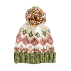 Fairisle Knit Hat, Pastel